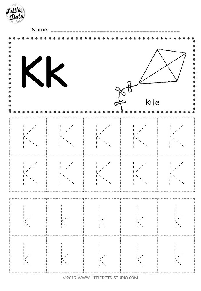 Free Letter K Tracing Worksheets