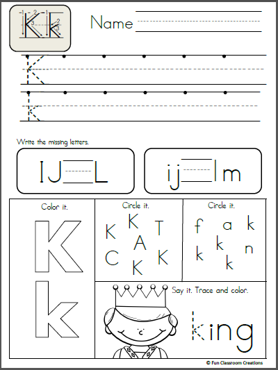 Alphabet Letter K Writing Practice | Made By Teachers