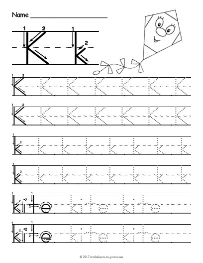 printable letter k worksheets