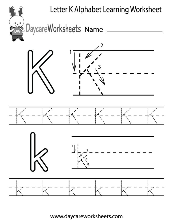 Free Letter K Alphabet Learning Worksheet for Preschool