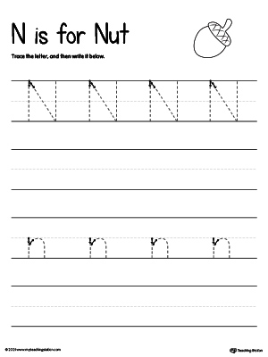 printable letter n worksheets