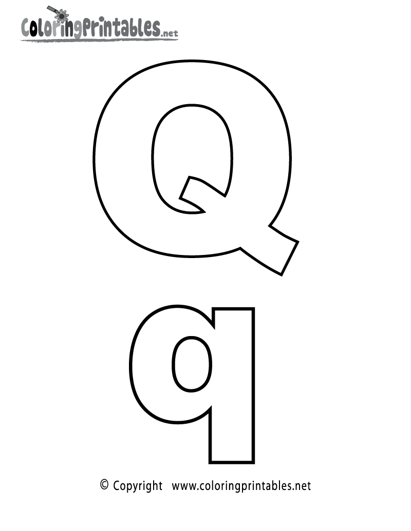 printable letter q coloring pages