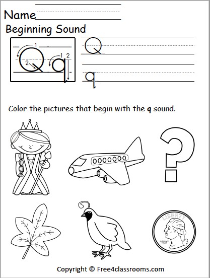 printable letter q worksheet
