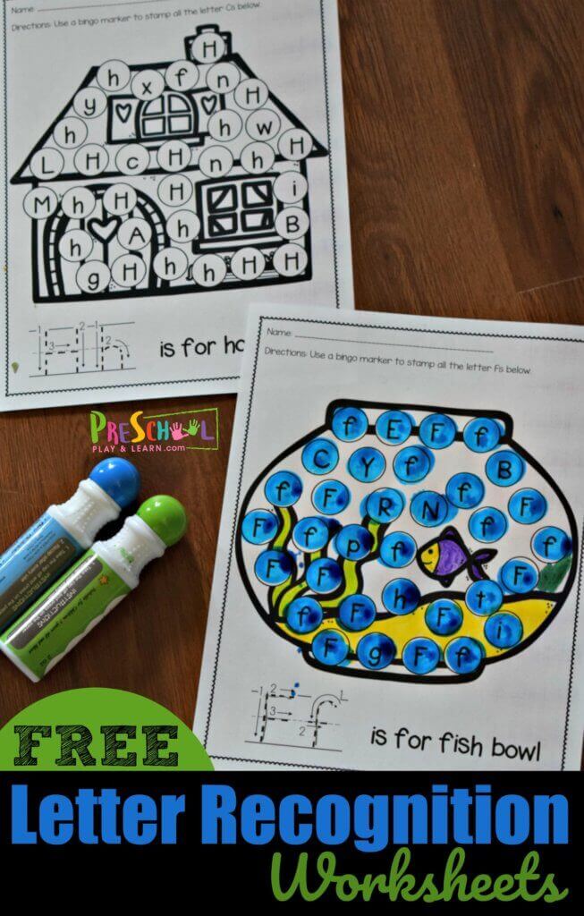 FREE Printable Alphabet Letter Recognition Worksheets pdf A to Z