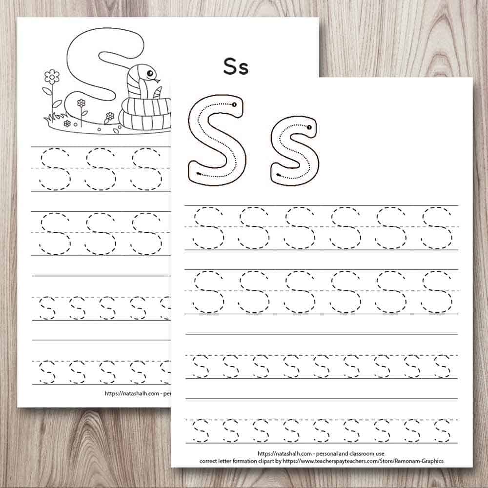 printable letter s tracing worksheet preschool