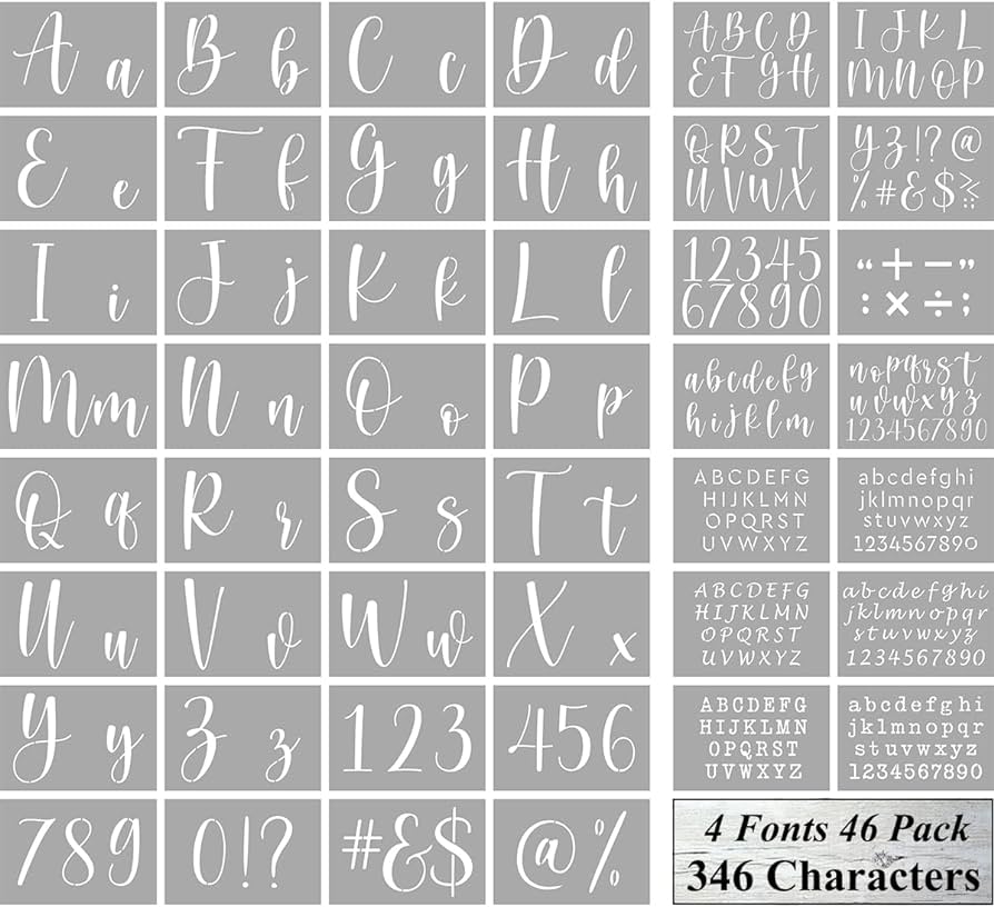 Amazon.com : Letter Stencils for Painting on Wood - 46 Pack Large ...