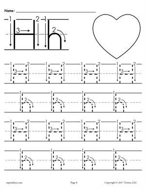 Printable Letter A Tracing Worksheet With Number and Arrow Guides!