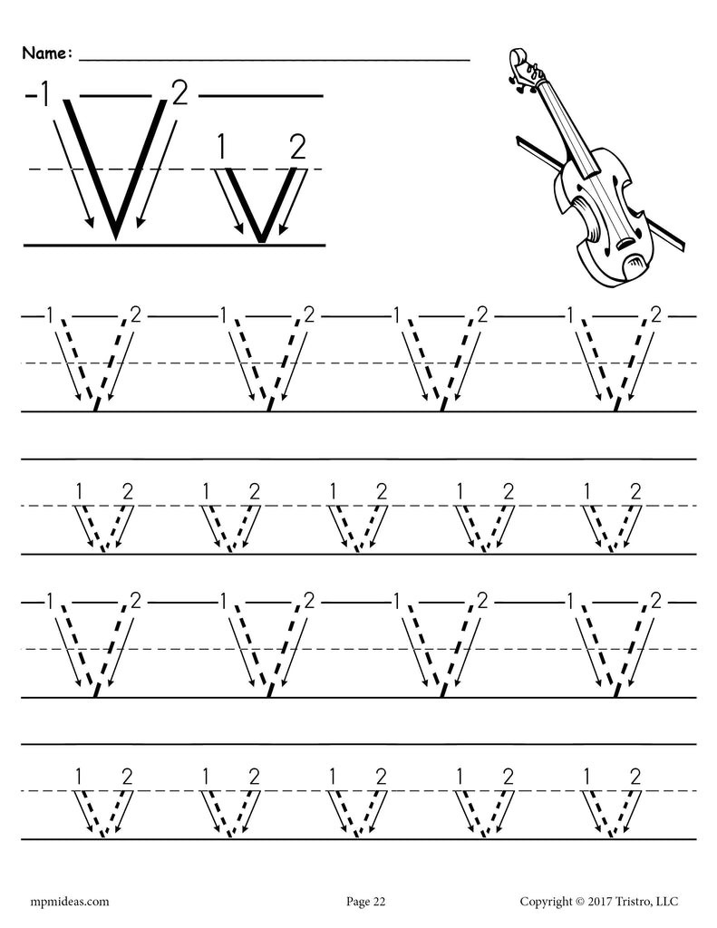 printable letter tracing with arrows