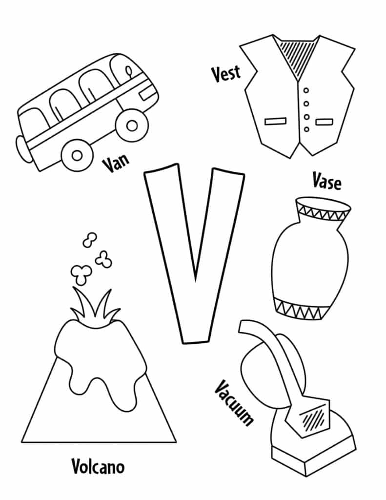 printable letter v activities