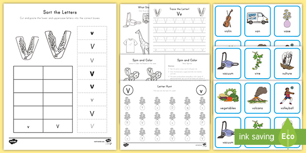 Letter V Worksheet and Activity Pack | Alphabet | ELA