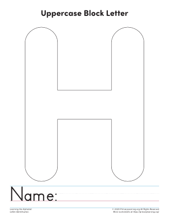 Uppercase Letter H Template Printable  
