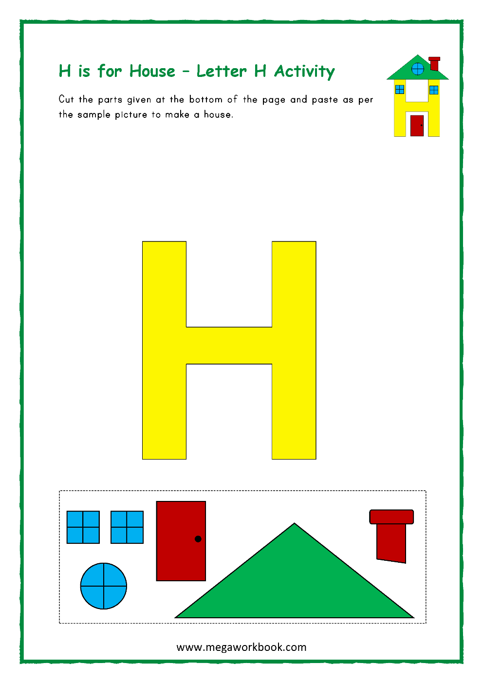 printable letter worksheet h
