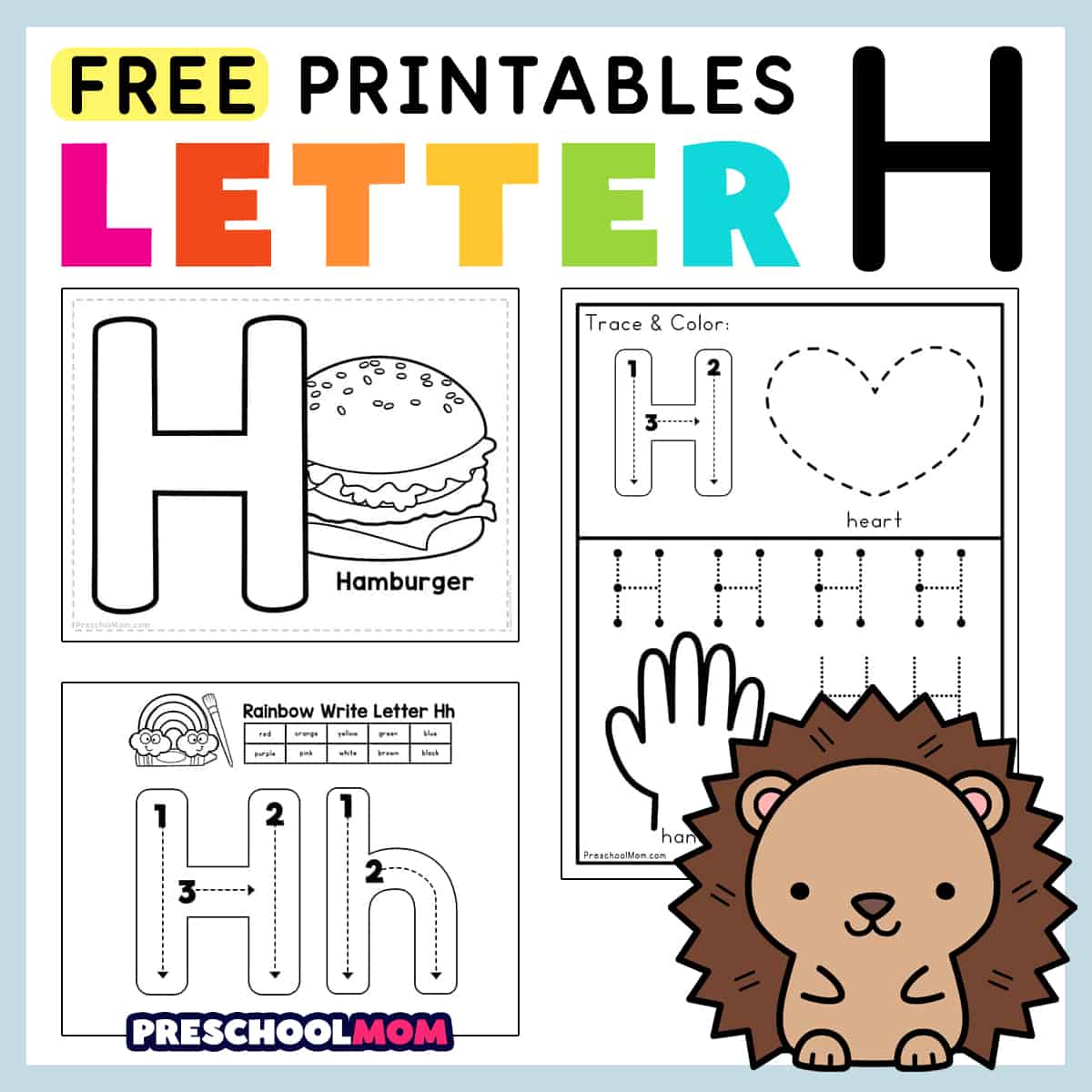 printable letter worksheet h