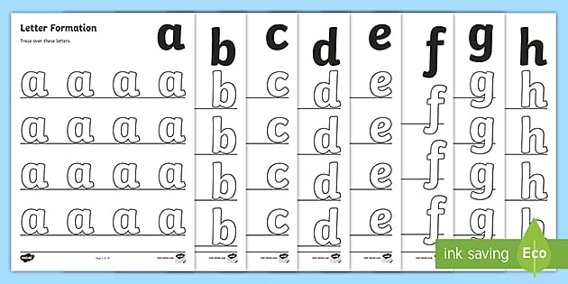 Alphabet Letter Formation Printable - A-Z Worksheets - KS1
