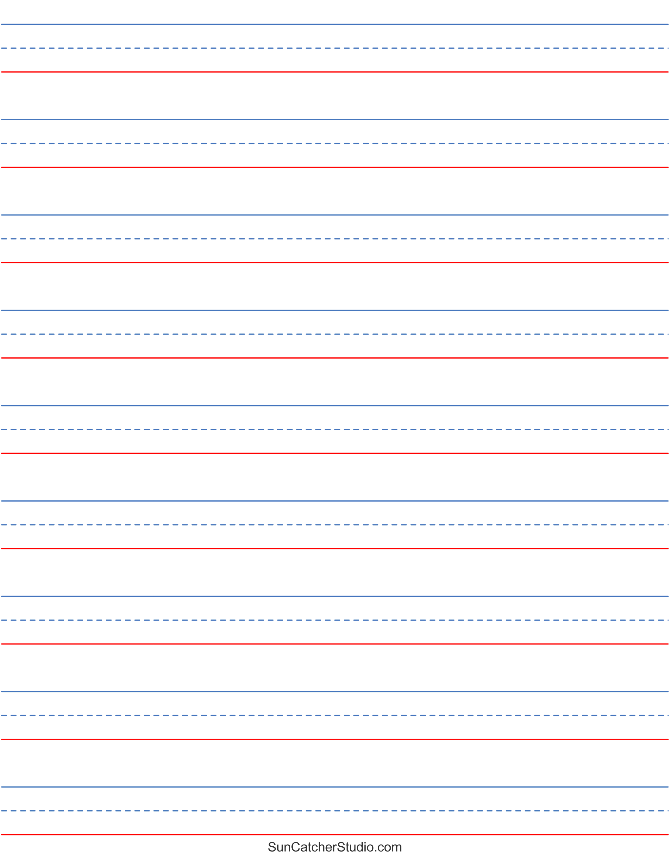 Free Printable Lined Paper (Handwriting, Notebook Templates) - DIY ...