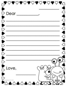 printable letter writing paper for kindergarten