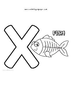 printable letter x coloring page