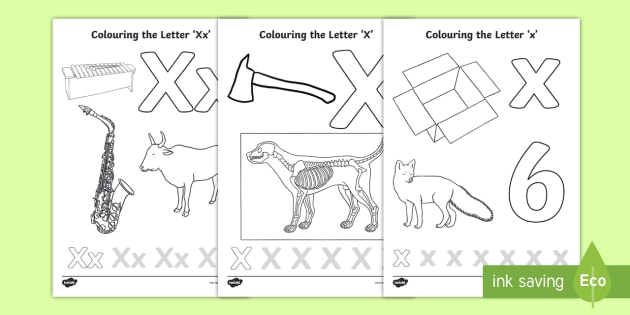 printable letter x coloring page