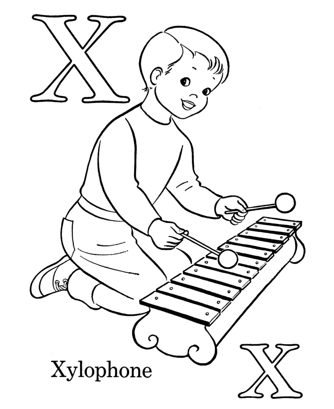 Letter X Coloring Pages Alphabet Educational Letter X of 12 ...