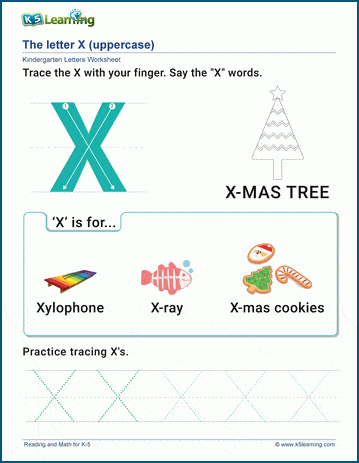 printable letter x worksheet