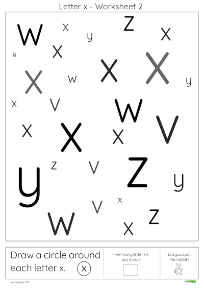 printable letter x worksheet