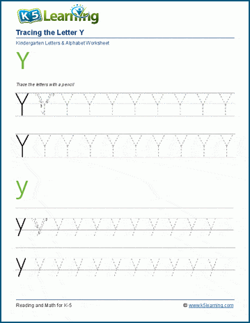 Tracing the Letter Y y | Worsheets library