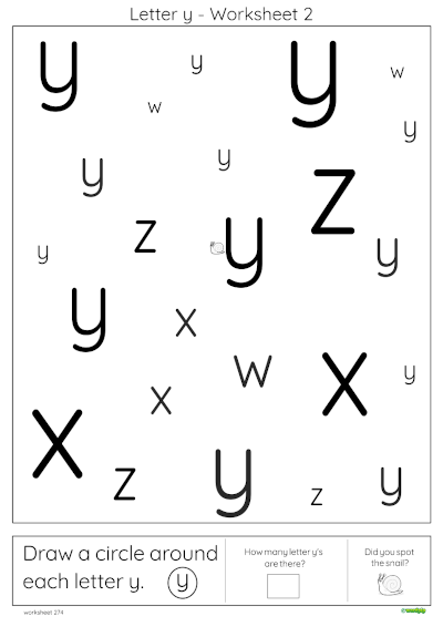 Letter y Worksheet 2