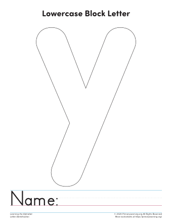 Lowercase Letter Y Printable Template  