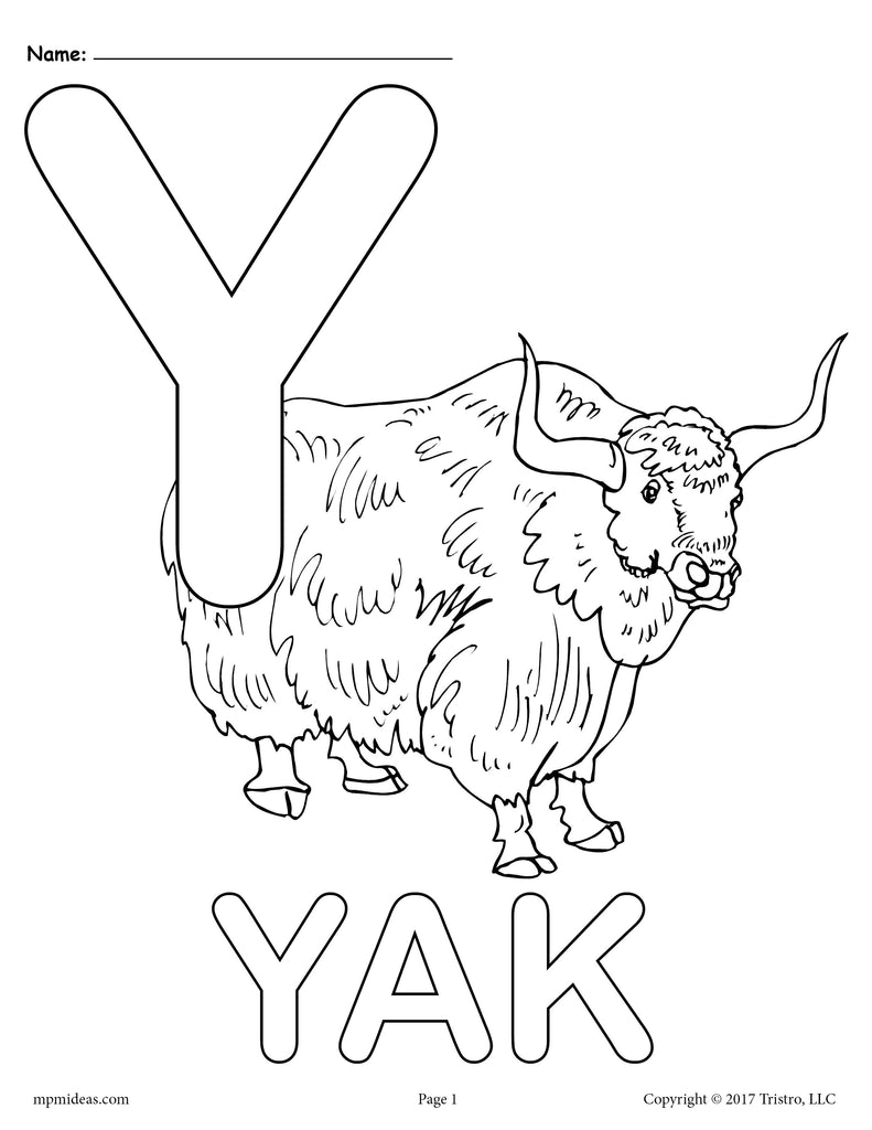 printable letter y