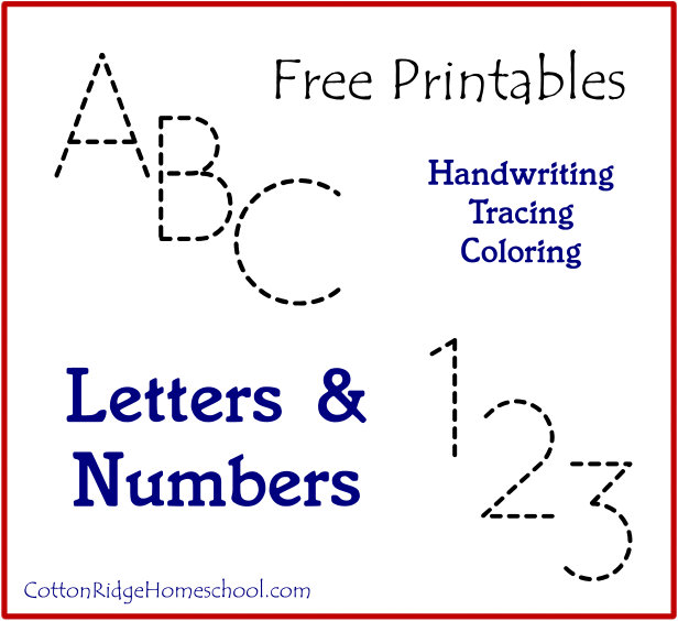 Letters &  Numbers ~ Handwriting, Tracing, &  Coloring (Free Printables)
