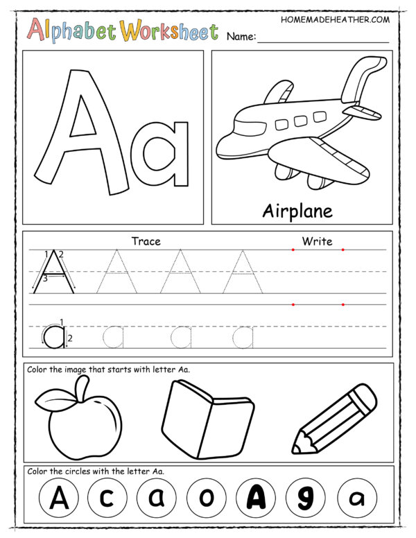 Free Alphabet Printable Worksheets » Homemade Heather