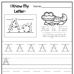 26 Printable Alphabet I Know My Letters Worksheets. Preschool-kdg ...