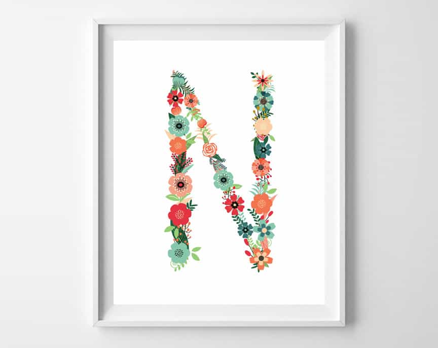 Floral Art Free Floral Alphabet Printables - Worksheets Library for Free Printable Floral Alphabet Letters