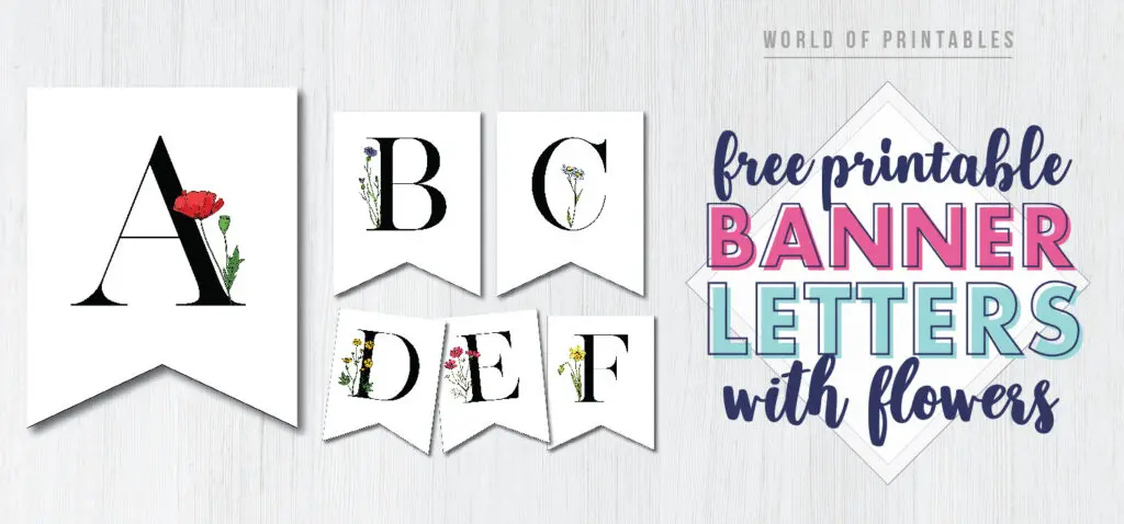 Free Printable Banner Letters With Flowers - World of Printables