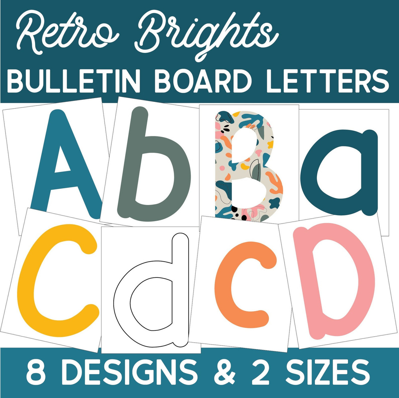 Retro Brights Bulletin Board Letters - Printable PDF