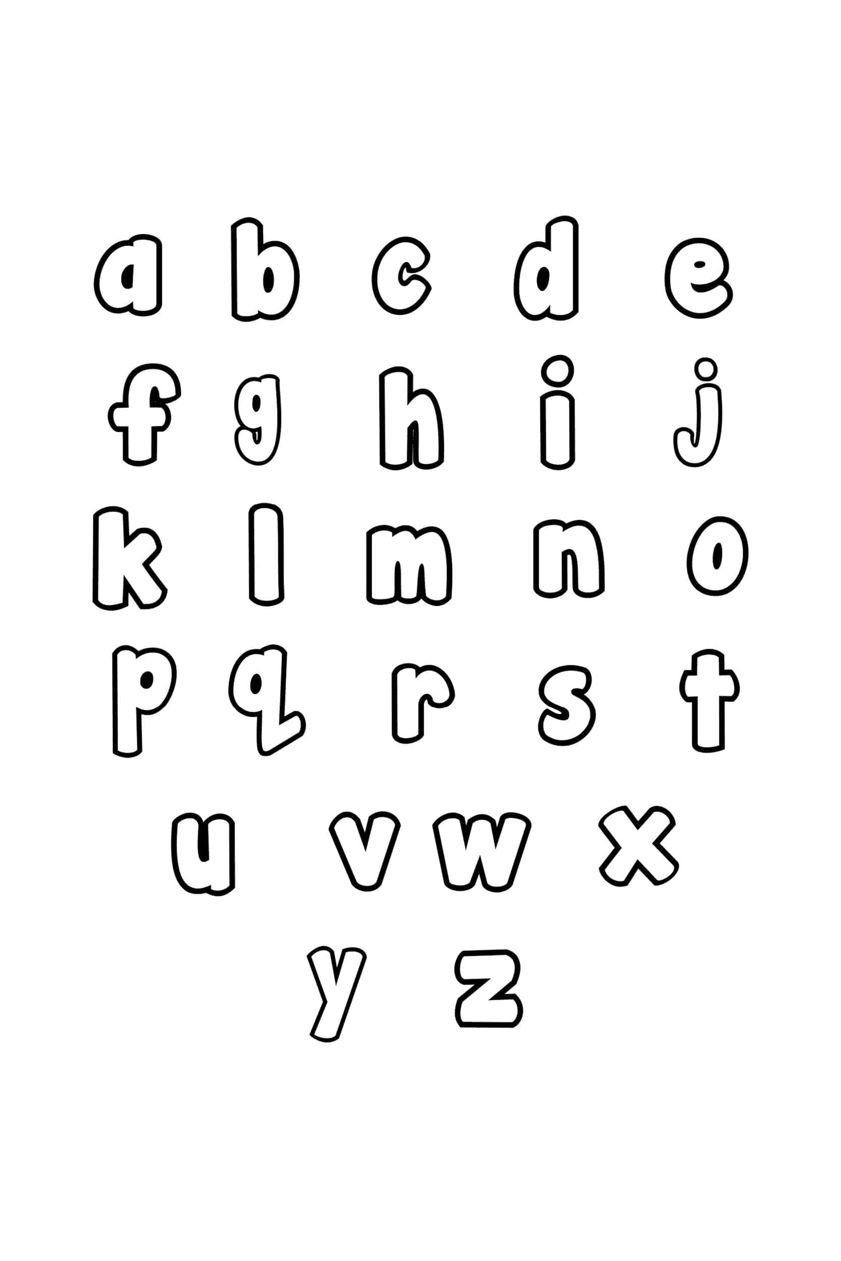 Free Printable Lowercase Bubble Letters Alphabet Stencils ...