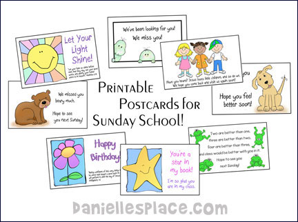 Printable Postcards for Sunday School