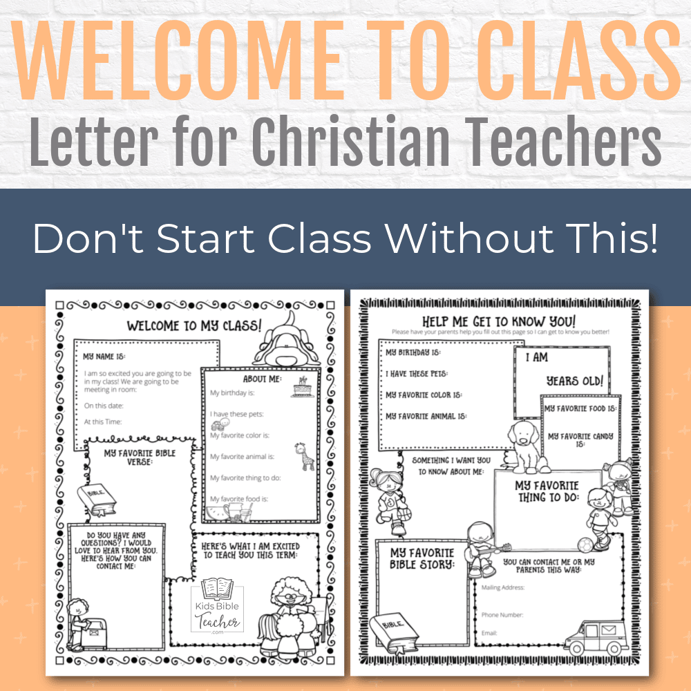 Welcome To Class Letter for Christian Teachers - Kids Bible Teacher