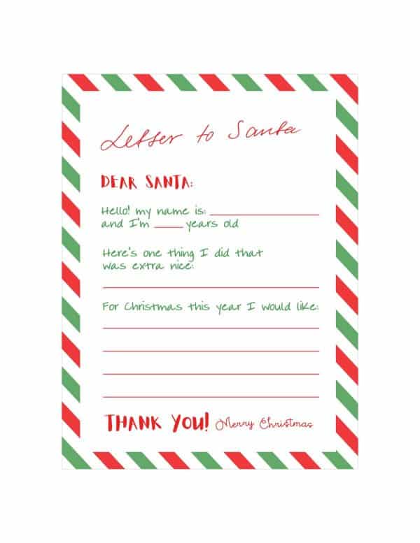 Letter to Santa For Kids {FREE Printable} | Skip To My Lou