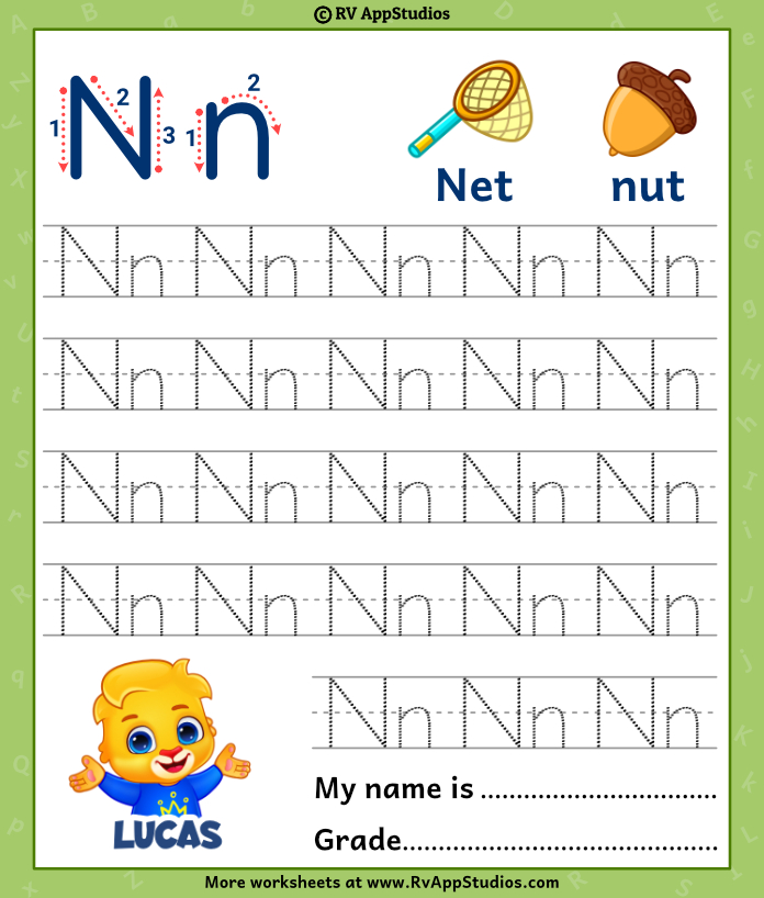 Alphabet Nn Letter | Printable Letter Nn Tracing Worksheets
