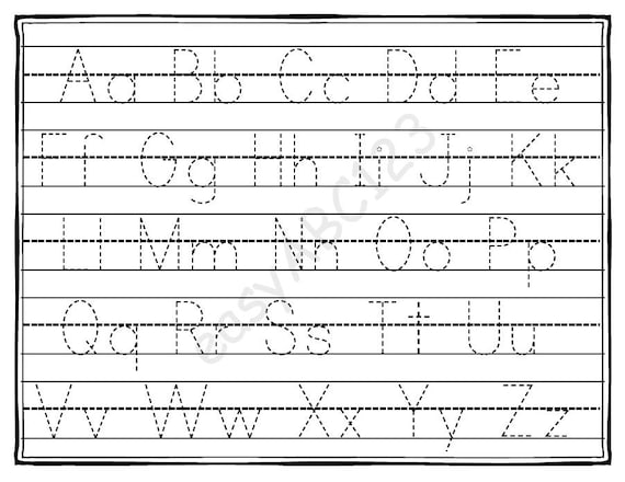 Printable Alphabet Letters Tracing Page Includes Bonus Practice ...