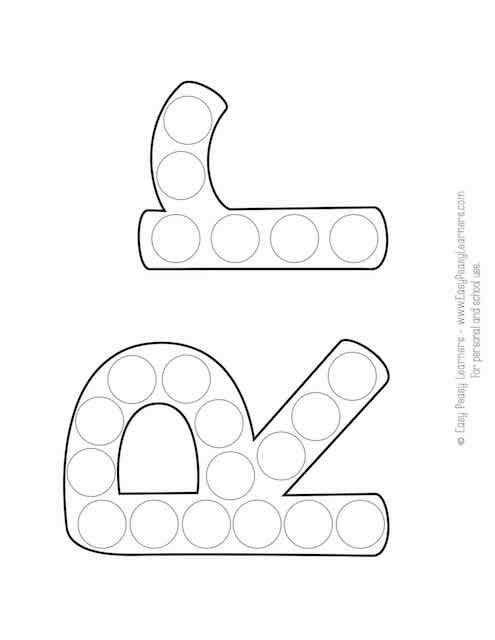 printable letters with dots