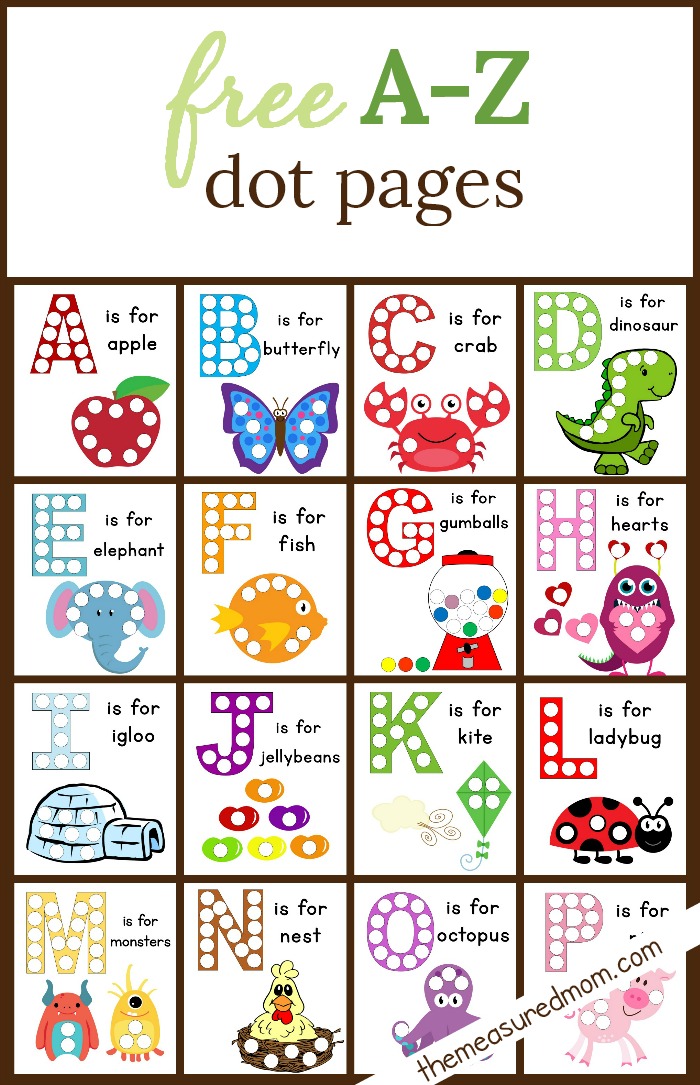 printable letters with dots