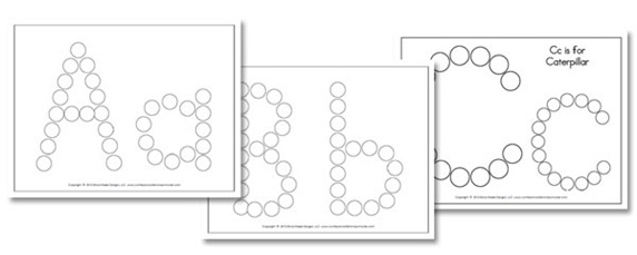 printable letters with dots