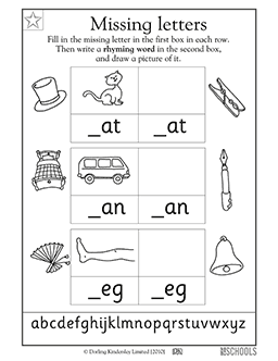 Missing letters: -at, -an, and -eg | Kindergarten, Preschool ...