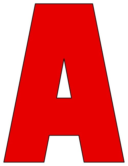8X10.5 Inch Red Printable Letters A-Z, 0-9
