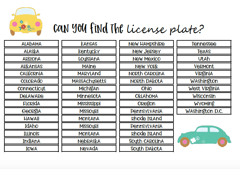 find-the-license-plate-road-trip-game-views-from-a-step-stool-worksheets-library for License Plate Game Printable Free Find the License Plate Road Trip Game - Views From a Step Stool - Worksheets Library for License Plate Game Printable Free