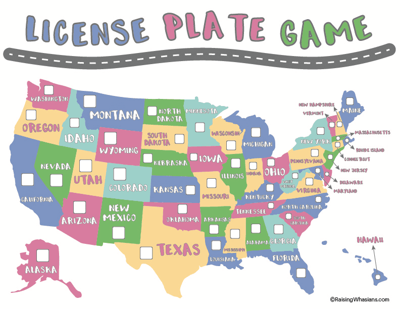 printable license plate game