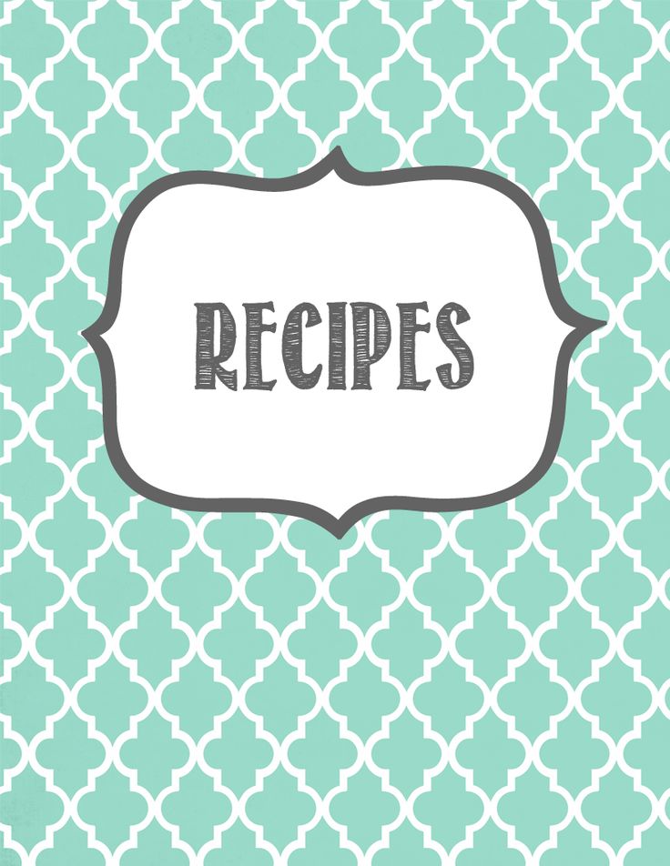 Recipe Binder Printables