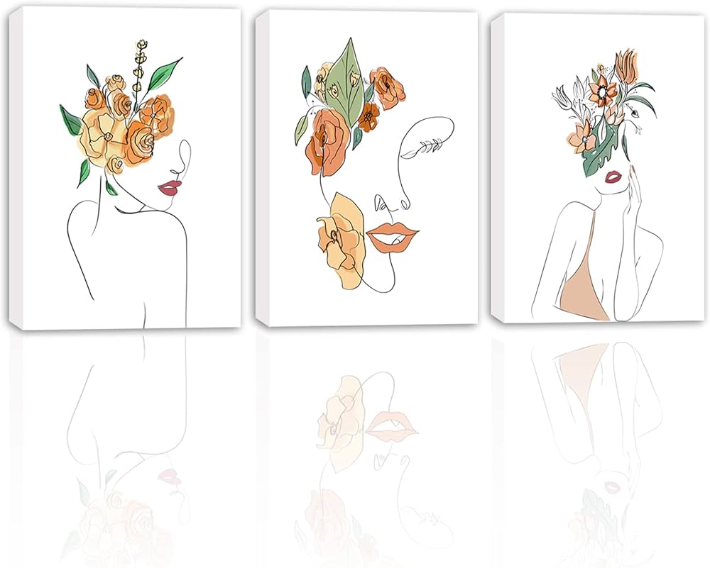 Wall Art Print | Floral line art, Blursbyai | UKposters